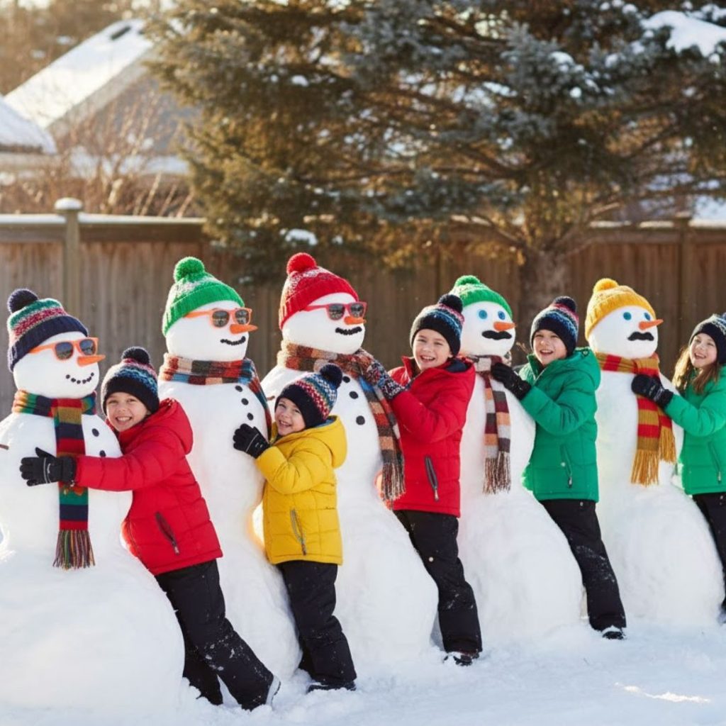 different shapes of snowman