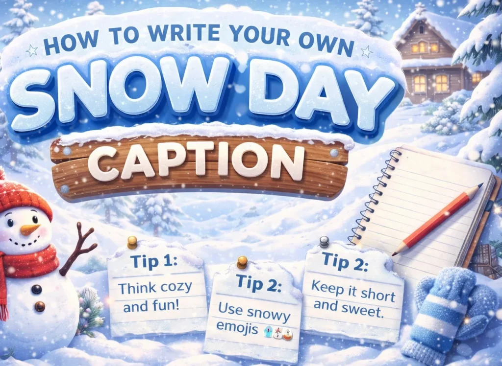 write snow day caption